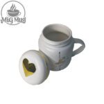 ماگ درب قلبی سرامیکی