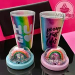 لیوان اسموتی چراغ دار رنگین کمان - Image 3