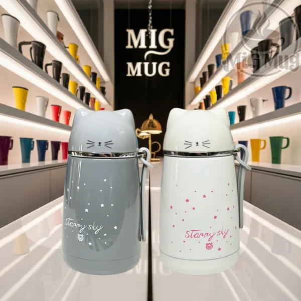 تراول ماگ پیشی سفید