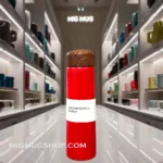 تراول ماگ درب چوبی قلمی قرمز