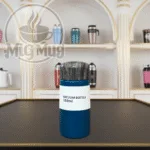 مینی تراول ماگ درب چوبی آبی