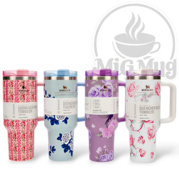 تامبلر استنلی گل دار تراول ماگ نی دار